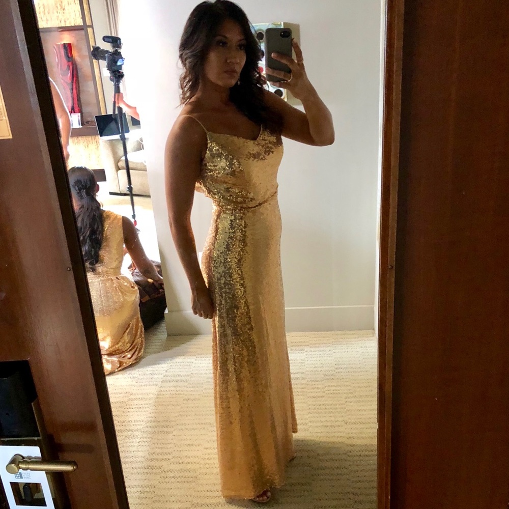 Custom made (size small, 5) gold sequin dress.